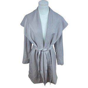 Club Monaco Womens Beige Lyocell Belted Draped Coat Size S/P